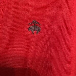 Brooks Brothers 346 Men's Medium Red 1/4 Zip Pullover Sweater Sweatshirt
